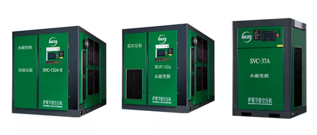 薩震參加南通國際紡織展的永磁變頻節能空壓機